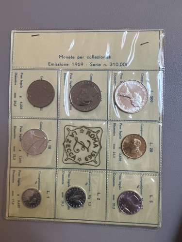 Serie valori italia - 1969, con